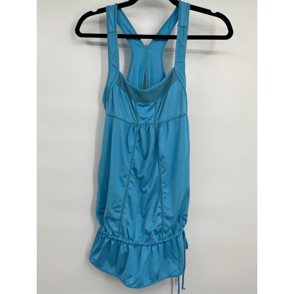 Zella Tops - Zella Womens Blue Racerback Tank Top Sleeveless Tunic Shirt Drop Waist Size XS